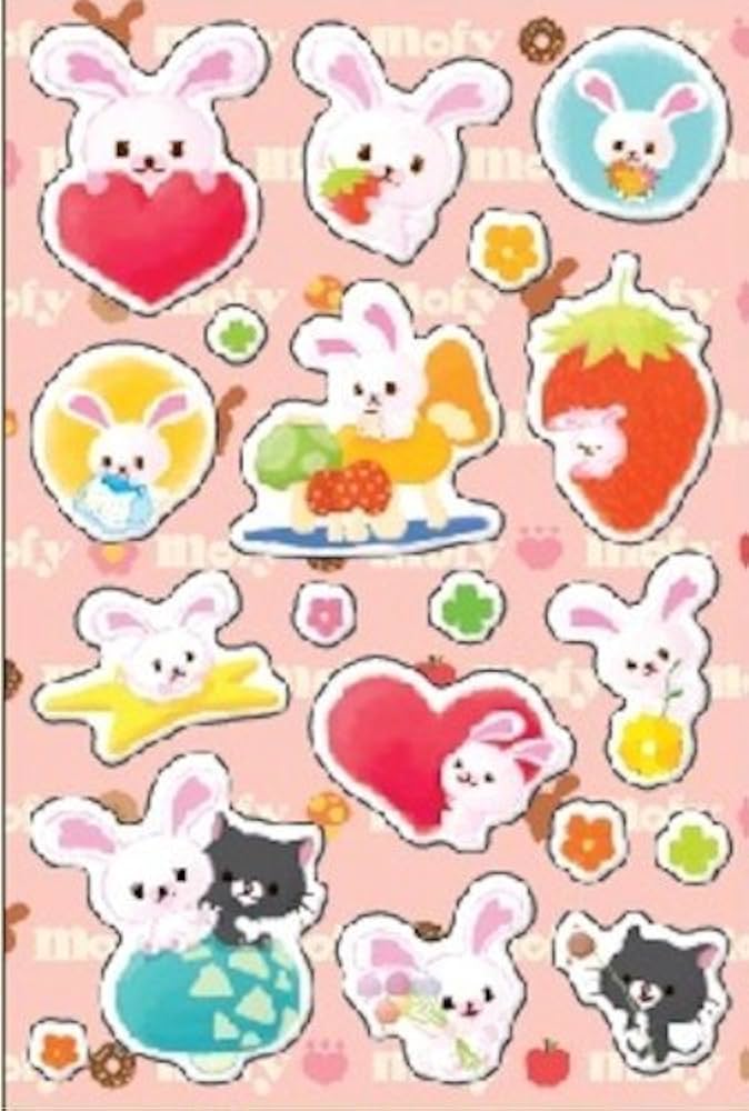 Amazon.co.jp: うさぎのモフィ ぷくぷくシール (水彩アート1
